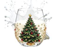 Tasse de Noël en verre sans pied esthétique Père Noël