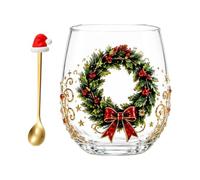 Tasse de Noël en verre sans pied esthétique Père Noël