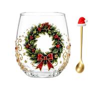 Tasse de Noël en verre sans pied esthétique Père Noël