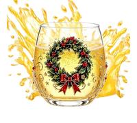 Tasse de Noël en verre sans pied esthétique Père Noël
