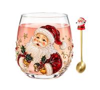 Tasse de Noël en verre sans pied esthétique Père Noël