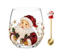 Tasse de Noël en verre sans pied esthétique Père Noël Verre à vin