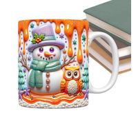 Tasse de Noël - Mugs De Noël En Céramique 3D,Design 3D Bonhomme de Neige 35cl pour Vacances Thé Chocolat Cuisine Fêtes Anniversaire Femmes