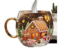 Tasse De Noël, Tasse De Café De Noël En Verre, Ta-sse Peinte Au Festival Taché, Tass-e De Café En Boissons De Vacances, Tas-ses De Lait Créatives, Boisson À Thé Résistante À La Chaleur