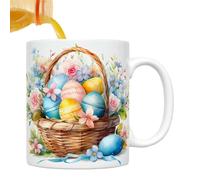 Tasse de Pâques | Tasses de Pâques colorées de 350 ml en céramique amusante | Combinées confortables, tasses de fête de Pâques avec motifs de lapins ou d'œufs pour les amoureux des animaux