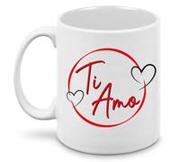 Tasse de petit-déjeuner je t'aime-idée cadeau pour la Saint Valentin, anniversaire ou atre occasions-Impression sur les deux côtés avec inscription Ti Amo