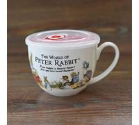 Tasse de Petit-déjeuner Peter Rabbit Bone China de Lait et de Nouilles, Coupe de la verrerie, Couvercle Comprenant de la Vaisselle Grand Bol à Salade pour Conserver la fraîcheur, 1 750 ML