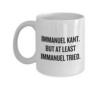 Tasse de philosophie drôle idée de cadeau d'étudiant de philosophie cadeau de professeur de philosophie Immanuel Kant mais au moins Emmanuel a essayé