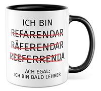 Tasse de référendariat - Idée cadeau humoristique - Cadeau pour référendaire référendaire - Tasse à café enseignant (blanc et noir)