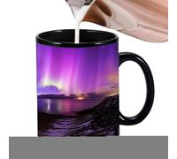 Tasse de révélation de changement de chaleur - En céramique à changement de chaleur, tasse en céramique de conception de lumières du nord pour, filles, hommes et femmes, excellent artisanat