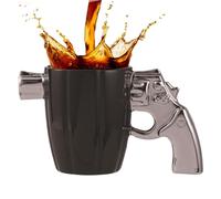 Tasse De Revolver Avec Poignée De Pistolet, Tasse à Boire Pour Arme à Feu - 320ml Tasse En Grès Avec Poignée De Revolver, Tasse En Céramique De Revolver Cool, Cadeau Pour Fête Pères & Papas Retraite