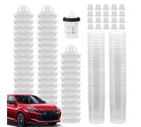 Tasse de rinçage de peinture - Kit d'outils de peinture, accessoires de pulvérisation de nettoyage | Tasse transparente réutilisable, équipement de peinture de voiture avec 20 bouchons, 50 couvercles
