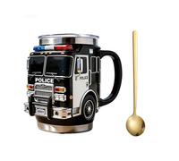 Tasse de secours en cas d'incendie - Pour les plus courageux d'entre nous,gobelet en acier inoxydable au design de camion de pompiers 3D,tasse isolée à double paroi pour boissons chaudes/froides (B1)