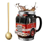Tasse de secours en cas d'incendie - Pour les plus courageux d'entre nous,gobelet en acier inoxydable au design de camion de pompiers 3D,tasse isolée à double paroi pour boissons chaudes/froides (A1)