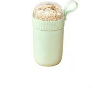 Tasse de séparation pour avoine et yaourt de nuit avec deux compartiments, couvercle à pression, joint en silicone et cuillère pliante intégrée (D)