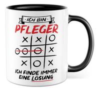 Tasse de soin avec inscription en allemand « Geschenk Ich bin Pfleger. Ich finde immer eine Lösung » - Tasse à café 330 ml en céramique - Soins professionnels, hôpitaux, bureau