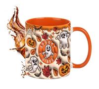 Tasse De Tasse De Café Gothique - 350 Ml Effrayante | Accueil Céramique Cadeau Voyage Pour Les Hommes Femmes Automne Halloween Christmas | D'action Merci Décorativogalo Leement