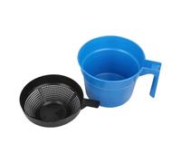 Tasse de test de lait de vache avec filtre en maille - Outil d'analyse du lait d'ouverture de 15,5 cm pour la gestion des produits laitiers (bleu)