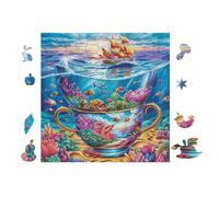 Tasse de thé avec des Fleurs 100 Pieces Casse-tête Créatif en Voitureton Épais Difficulté Moyenne Activité Hommeuelle Loisir Créatif Cadeau Créatif Événement Festif Premium 28x28cm