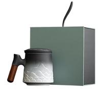Tasse de thé avec infuseur et couvercle 15,2 oz tasse d'infuseur tasse vintage mer & tasse de thé en céramique de montagne avec tasses à café avec des cadeaux de festival d'anniversaire de passoire b