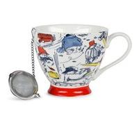 Tasse de thé en céramique à pied d'ours classique et passoire en acier inoxydable G