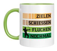 Tasse de tir à l'arc - Cadeau amusant pour les archers - Cibler Tir Jurer encore - Idée cadeau pour les tireurs sportifs - Vert