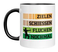 Tasse de tir à l'arc - Cadeau amusant pour les archers - Cibler Tir Jurer - Idée cadeau pour les tireurs sportifs - Noir