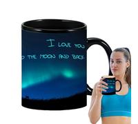 Tasse De Transformation En Céramique De 350 Ml - Tasse Réactive De Température, Boisson À L'échange De Lumière Amusante | 3,74x3,15 Pouces Oeuvres D'éclat Du Nord, Affichage De La Chauffage De Café De