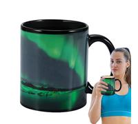 Tasse De Transformation En Céramique De 350 Ml - Tasse Réactive De Température, Boisson À L'échange De Lumière Amusante | 3,74x3,15 Pouces Oeuvres D'éclat Du Nord, Affichage De La Chauffage De Café De