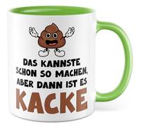 Tasse de travail avec inscription en allemand « Geschenk Das kannste schon so machen, aber dann ist es Kacke! » Tasse à café en céramique 330 ml - Collègue de travail Sarcasme Ironie Tasse à café