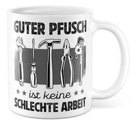 Tasse de travail cadeau « Guter Pfusch ist nicht schlechte Arbeit., Tasse à café Sarcasme Ironie Bureau Job Fun Humour », idée cadeau collègue, collègue Meme avec inscription amusante Tasse à café