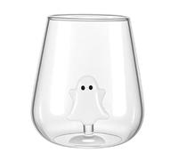 Tasse de verre | Tasse transparente du motif d'Halloween | Café Vine Drinkware Juice Serving Holiday Decoration Bar Événements de thème Cuisine Cocktail Cocktail Party Festival Seasonal Festival Decor