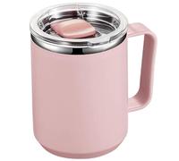 Tasse de voyage à café chaud Tasse thermique de 450 ml / 15 oz avec couvercle et poignée étanches voyage à doublure en acier inoxydable pour boissons chaudes et froides