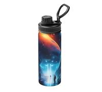 Tasse de voyage à motif Science Fiction Future de 532 ml, bouteille d'eau portable, essentielle pour la randonnée, les trajets au bureau et la salle de sport.