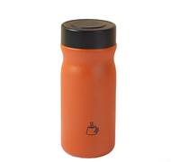 Tasse de voyage compacte isotherme de 325 ml avec couvercle anti-fuite, extérieur résistant aux empreintes digitales, construction multicouche en acier inoxydable (noir et orange)