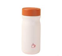 Tasse de voyage compacte isotherme de 325 ml avec couvercle anti-fuite, extérieur résistant aux empreintes digitales, construction multicouche en acier inoxydable (orange et blanc)
