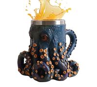 Tasse De Voyage Cthulhu - Tasse De Poulpe En Acier Inoxydable De 160 Ml | Gobelet En Verre Thème Pirate Monstre 3D Médiéval | Tassee En Résine Faite À La Main Avec Tentacules, Idéale Pour Les Ba