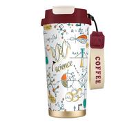 Tasse de voyage écologique en acier inoxydable 316, idéale pour le bureau, le mur, la voiture, le café, avec cordon, pour l'enseignement scientifique, la biologie et la chimie,Rouge