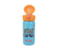 Tasse de voyage en acier inoxydable Nuby Thirsty Kids anti-fuite Flip-It Active, 410 ml, impression Stay Cool