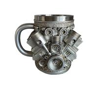 Tasse de voyage en forme de moteur - Tasse à café en acier inoxydable, bouteille isotherme isotherme, style piston de moto, gobelet de mécanicien | Choix fiable pour garage, bureau