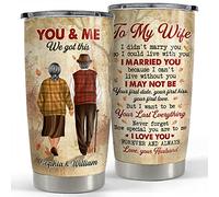 Tasse De Voyage Isolée Avec Paille Et Couvercle Thermos Acier Inoxydable Gobelet De Voyage Pour Noël Papa Collègue 590 Ml Gobelet Personnalisé Pour Couple, À Ma Femme, À Toi Et Moi