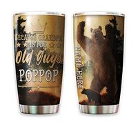 Tasse De Voyage Isolée Gobelet De Voyage Gobelet De Café Pour Papa Maman Noël 590 Ml Parce Que Papi, C'Est Pour Les Vieux ! Tasse Poppop Pour La Fête Des Pères - Promu Grand-Père Pour Être