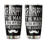 Tasse De Voyage Isolée Réutilisable Gobelet De Café Gobelet De Voyage Pour Ami Noël Papa 590 Ml Grand-Père, L'Homme, Le Mythe, La Légende - Meilleure Tasse À Café Grand-Père, Cadeau Amusant