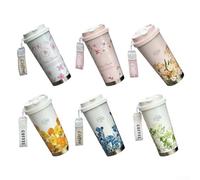 Tasse de voyage isotherme à double paroi de 500 ml, fabriquée en acier inoxydable avec joint anti-fuite et poignée pratique pour les boissons (D)