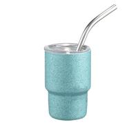 Tasse de Voyage Isotherme de 3 oz avec Paille - Gobelet en Acier Inoxydable, Boissons Chaudes et Froides lors de Voyages, Camping et Activités Extérieures, Design Compact et Portable