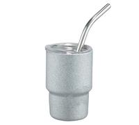Tasse de Voyage Isotherme de 3 oz avec Paille - Gobelet en Acier Inoxydable, Boissons Chaudes et Froides lors de Voyages, Camping et Activités Extérieures, Design Compact et Portable