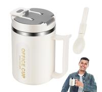 Tasse de voyage isotherme - Tasse à café isotherme en acier inoxydable - Bouteille d'eau portable de 500 ml - Tasse réutilisable avec couvercle et poignée - Récipient pour boissons chaudes et froides