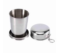 Tasse de Voyage Pliable en Acier Inoxydable, Porte-clés télescopique rétractable pour Camping, Tailles S, M et L (M)