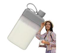 Tasse de voyage portable plate, bouteille plate - Bouteille d'eau rectangulaire de 450 ml,Tasse d'eau potable étanche et de poche, bouteille de poche transparente compacte pour salle de sport Ca