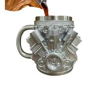 Tasse de voyage pour café design moteur à -verre en acier inoxydable avec couvercle anti-déversement | Coupe de voyage élégante et fonctionnelle pour café, thé, whisky et cocktail | Resist